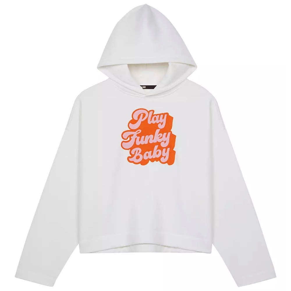 Maje embroidered hoodie in white, size2=M